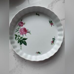 Christineholm pink rose china tart pan.